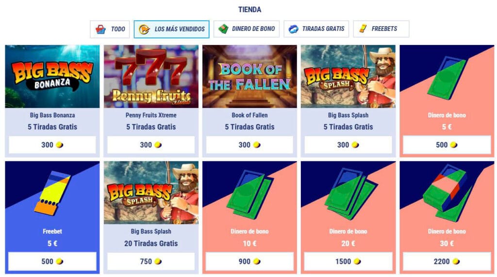 Tienda en el casino Tikitaka ES